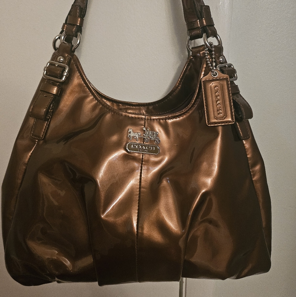Coach Metallic Brown Madison Maggie hobo shoulder bag